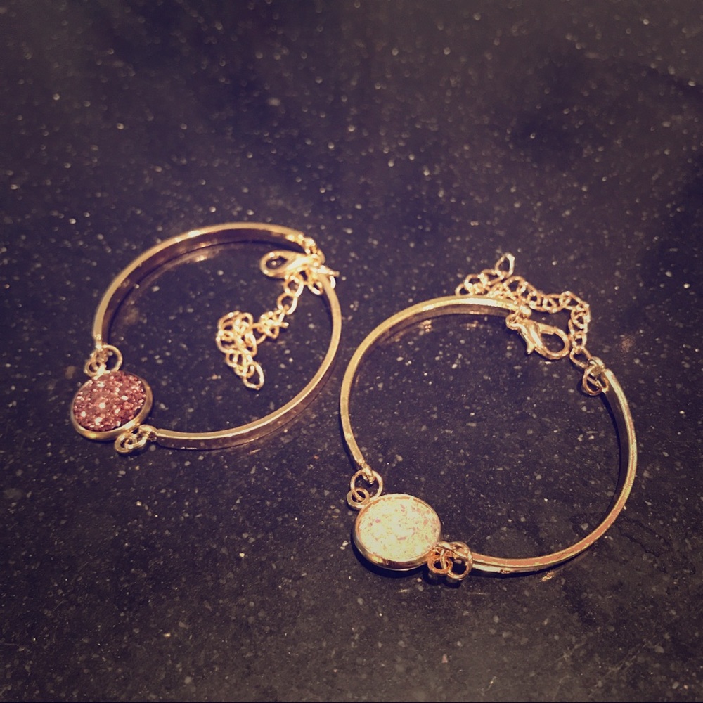 NWOT Rhinestone pave adjustable bangles